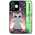 Coque noire pour Honor 600 LITE avec motif chat anime avec votre prenom protection antichoc personnalisée