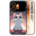 Coque noire taperso pour Honor 600 et 600 PRO avec motif chat anime avec votre prenom protection antichoc personnalisée