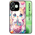 Coque noire pour Honor 600 LITE avec motif chat bubble style manga protection antichoc personnalisée