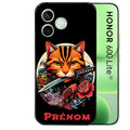 Coque noire pour Honor 600 LITE avec motif chat carpe koii japan personnalisée protection antichoc personnalisée