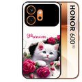 Coque noire taperso pour Honor 600 et 600 PRO avec motif chat fleurs personnalisee protection antichoc personnalisée