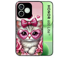 Coque noire pour Honor 600 LITE avec motif chat lunettes protection antichoc personnalisée