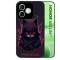 Coque noire pour Honor 600 LITE avec motif chat samourai personnalisée protection antichoc personnalisée