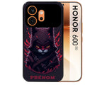 Coque noire taperso pour Honor 600 et 600 PRO avec motif chat samourai protection antichoc personnalisée