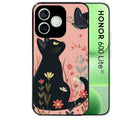 Coque noire pour Honor 600 LITE avec motif chat papillon 2 protection antichoc personnalisée