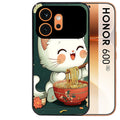 Coque noire taperso pour Honor 600 et 600 PRO avec motif chat ramen nuage protection antichoc personnalisée