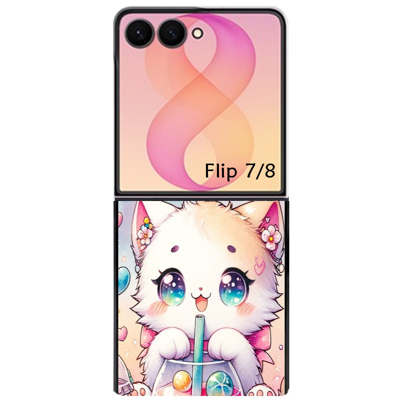 Coque pour Z FLIP 6 7 8 chat bubble manga