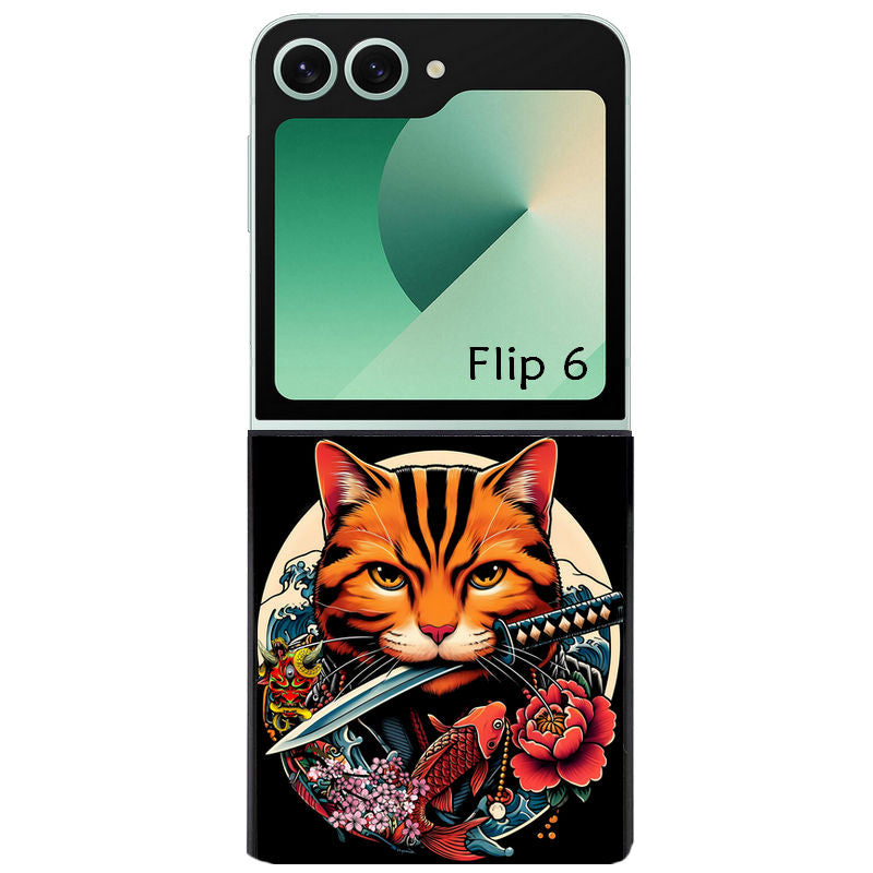 Coque pour Z FLIP 6 7 8 personnalisée chat carpe koii japan