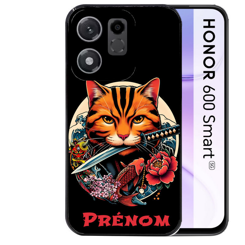 Coque pour Honor 600 SMART personnalisée chat carpe koii japan