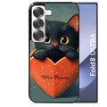 Coque pour Z FOLD 8 ULTRA personnalisée chat et coeur prenom