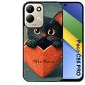 Coque pour POCO C95 PRO personnalisée chat et coeur prenom