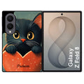 Coque pour Z FOLD 8 personnalisée chat et coeur prenom