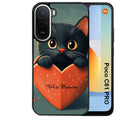 Coque pour POCO C81 PRO personnalisée chat et coeur prenom