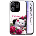 Coque pour Honor 600 SMART personnalisée chat fleurs