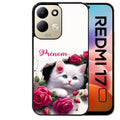 Coque pour Redmi 17 et 17C 4G 5G personnalisée chat fleurs