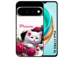 Coque pour Pixel 10 / 11 / PRO / XL personnalisée chat fleurs