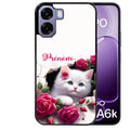 Coque pour Oppo A6 A6 A6K personnalisée chat fleurs