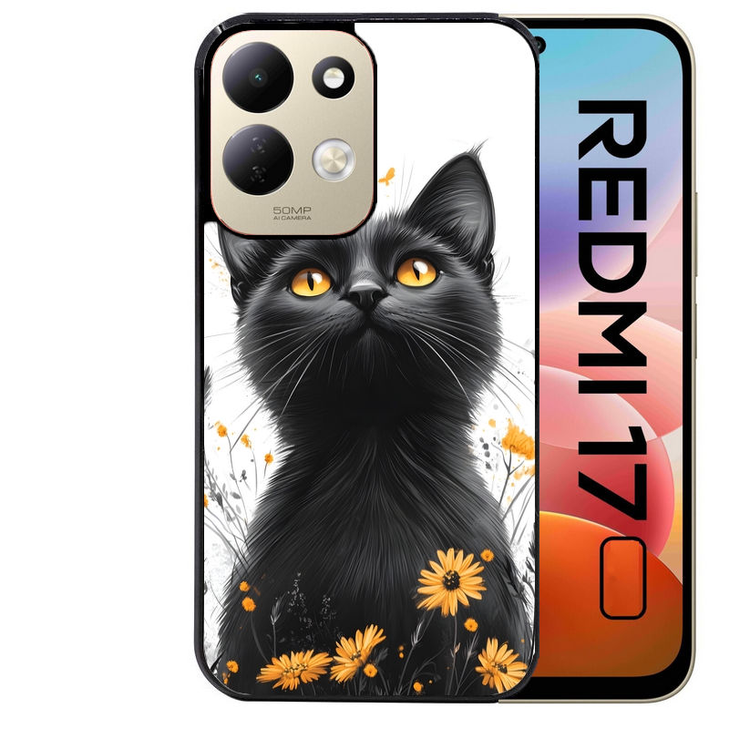 Coque pour Redmi 17 et 17C 4G 5G chat eyes