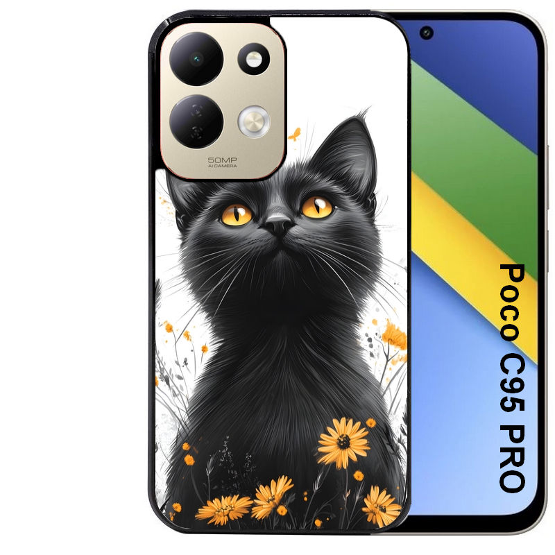 Coque pour POCO C95 PRO chat eyes