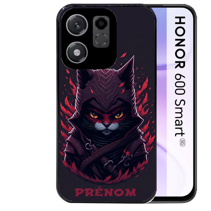 Coque pour Honor 600 SMART personnalisée chat samourai