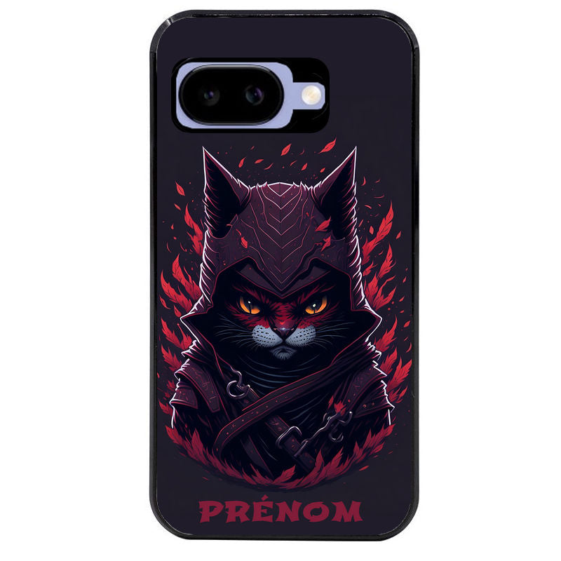 Coque pour Pixel 8A 9A 10A personnalisée chat samourai
