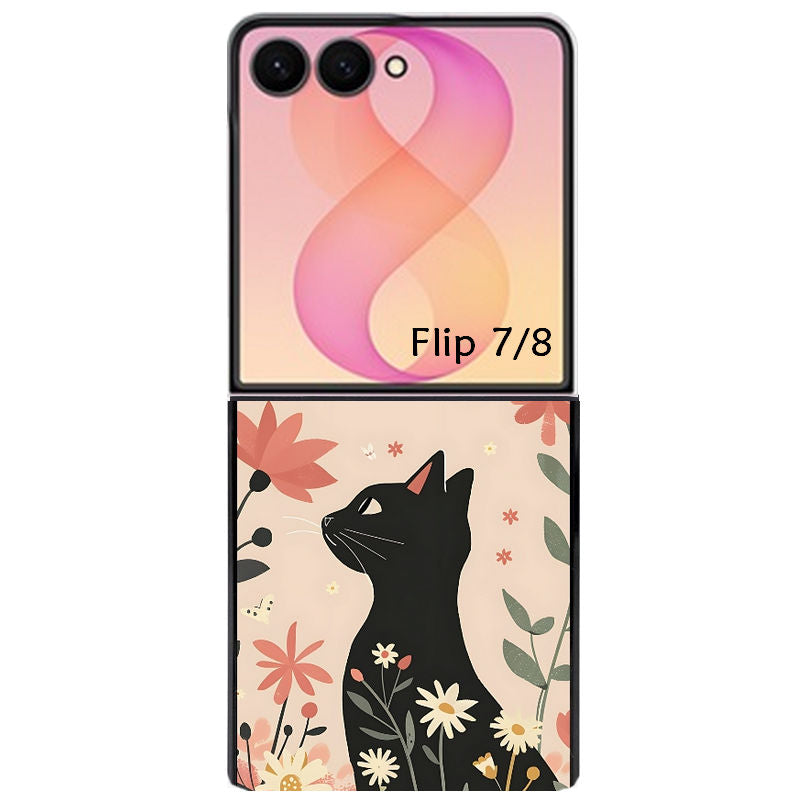 Coque pour Z FLIP 6 7 8 chat papillon 1