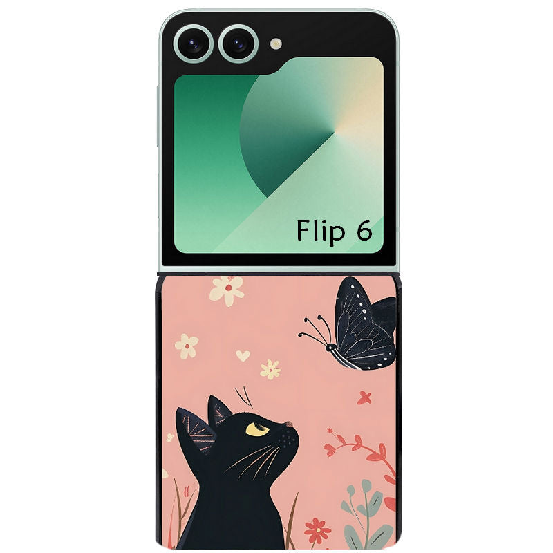 Coque pour Z FLIP 6 7 8 chat papillon 2
