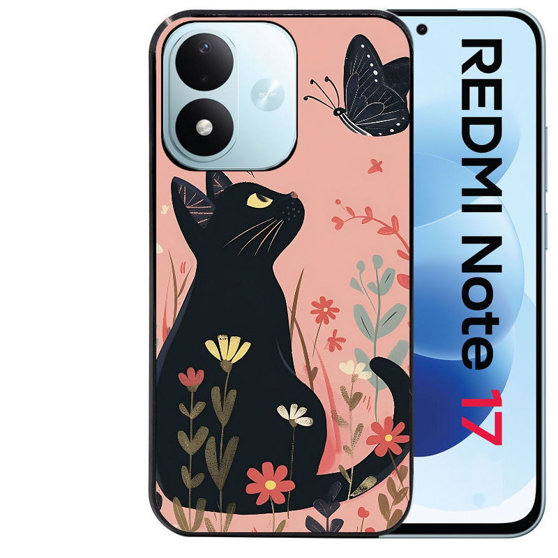 Coque pour Redmi Note 17 et PRO 4G 5G Max chat papillon 2