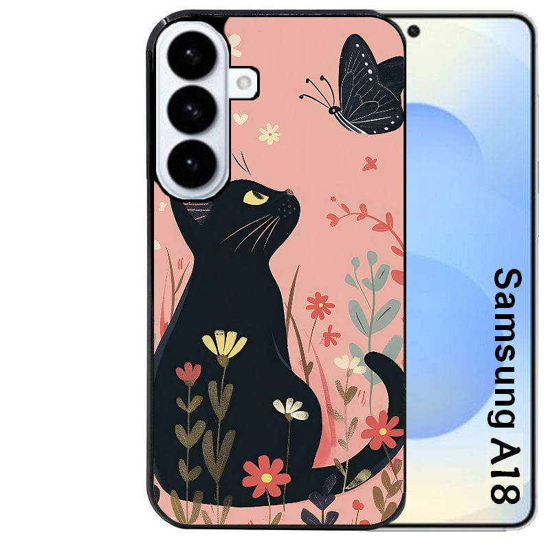 Coque pour Galaxy A08 A18 A28 A38 A58 chat papillon 2