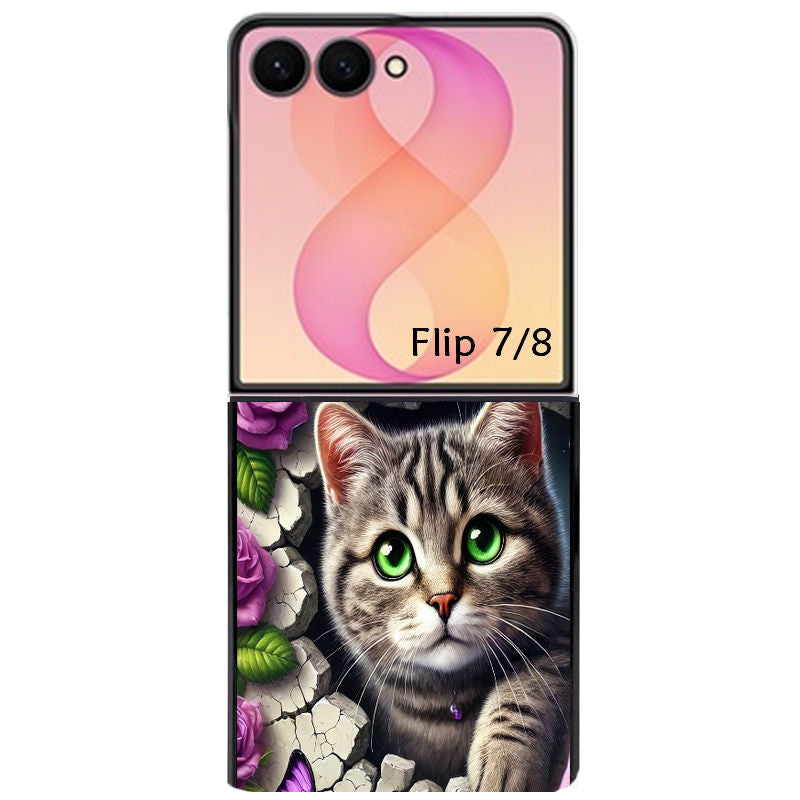 Coque pour Z FLIP 6 7 8 chat papillon 3