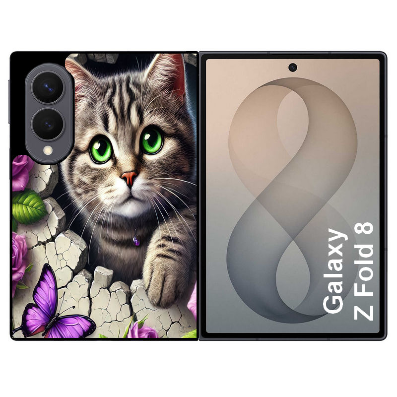 Coque pour Z FOLD 8 chat papillon 3