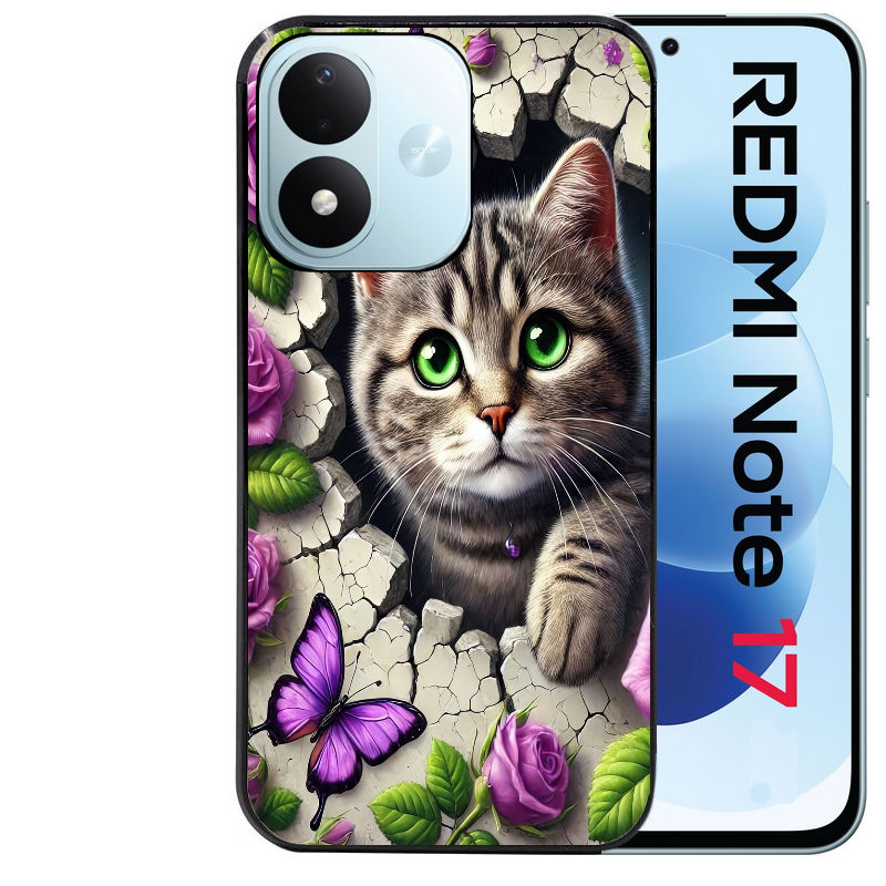 Coque pour Redmi Note 17 et PRO 4G 5G Max chat papillon 3