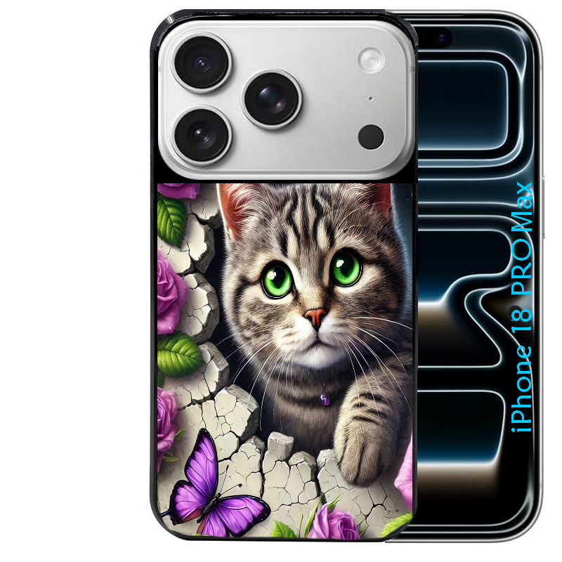 Coque pour Iphone 18 / PRO / PRO MAX / 18E chat papillon 3