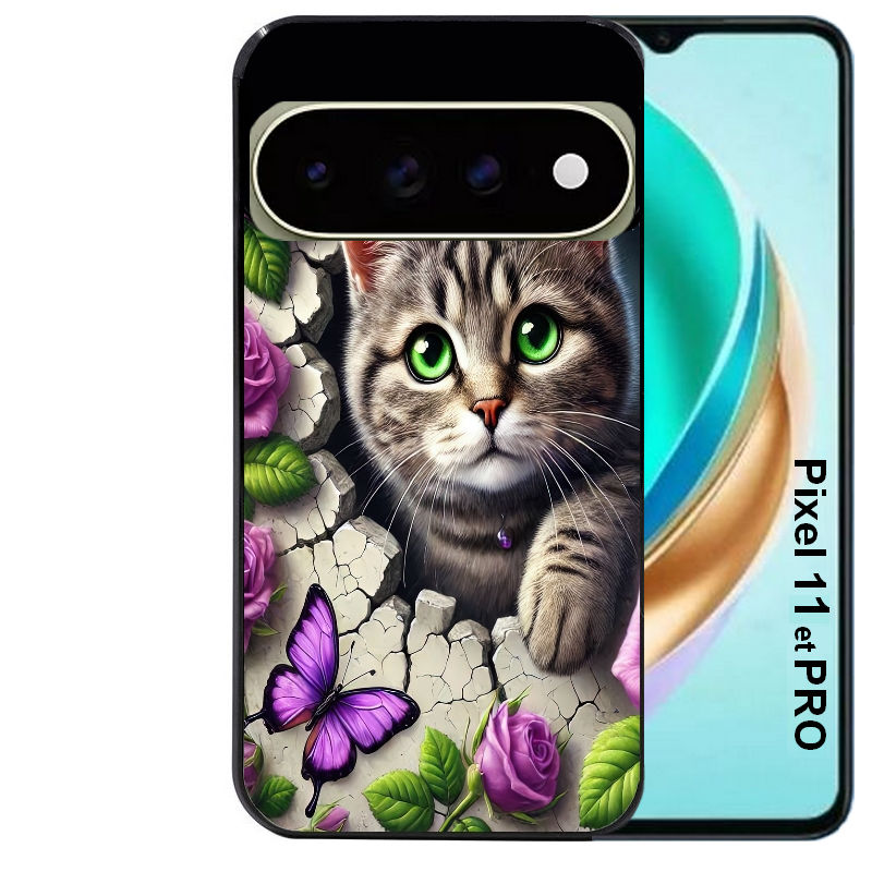 Coque pour Pixel 10 / 11 / PRO / XL chat papillon 3