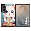Coque pour Z FOLD 8 chat ramen cerisier
