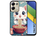 Coque pour POCO C95 PRO chat ramen cerisier