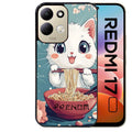 Coque pour Redmi 17 et 17C 4G 5G chat ramen cerisier