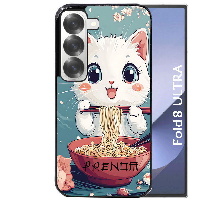 Coque pour Z Fold 8 / ULTRA chat ramen cerisier