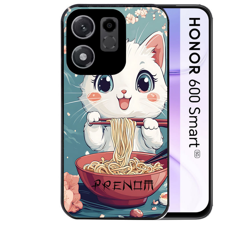 Coque pour Honor 600 SMART chat ramen cerisier