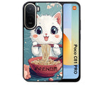Coque pour POCO C81 PRO chat ramen cerisier