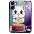 Coque pour Oppo A6 A6 A6K chat ramen cerisier