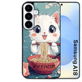 Coque pour Galaxy A08 A18 A28 A38 A58 chat ramen cerisier
