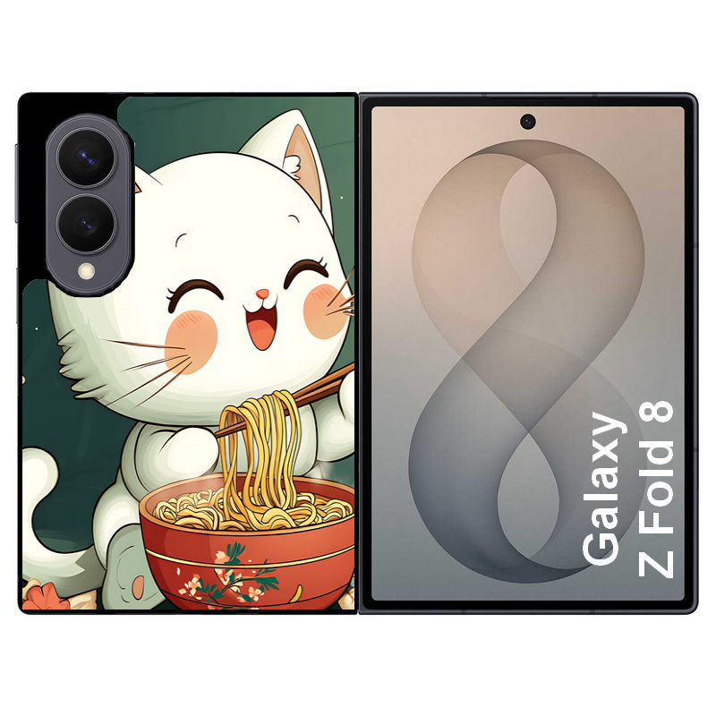Coque pour Z FOLD 8 chat ramen nuage
