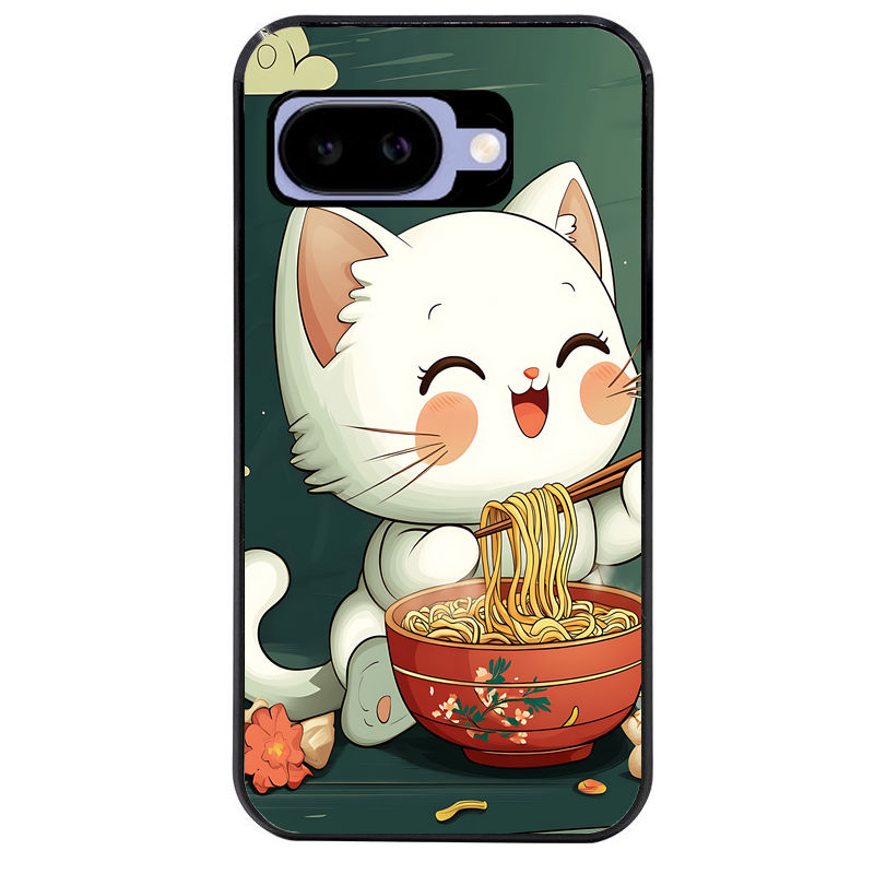 Coque pour Pixel 8A 9A 10A chat ramen nuage