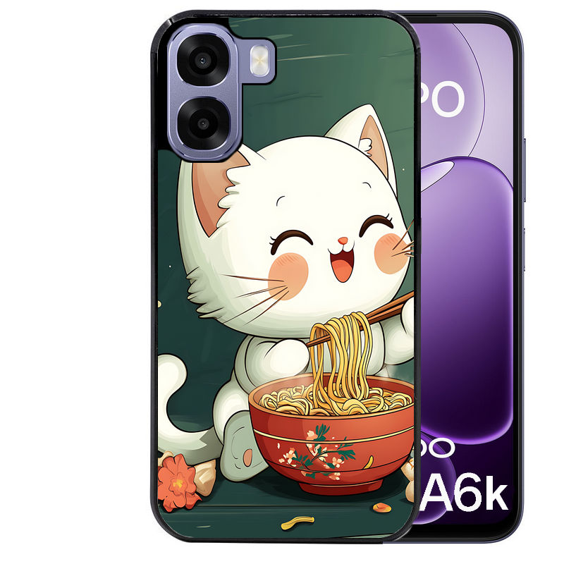 Coque pour Oppo A6 A6 A6K chat ramen nuage