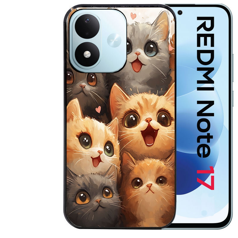 Coque pour Redmi Note 17 et PRO 4G 5G Max chat smile