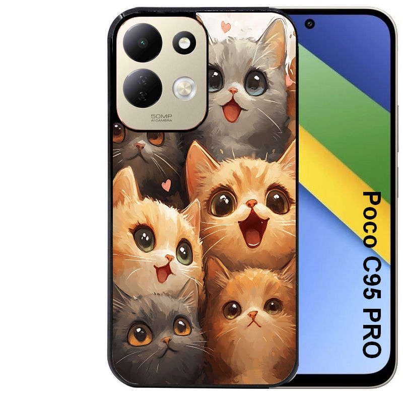 Coque pour POCO C95 PRO chat smile