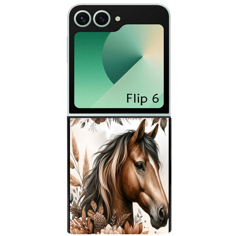 Coque pour Z FLIP 6 7 8 cheval automne