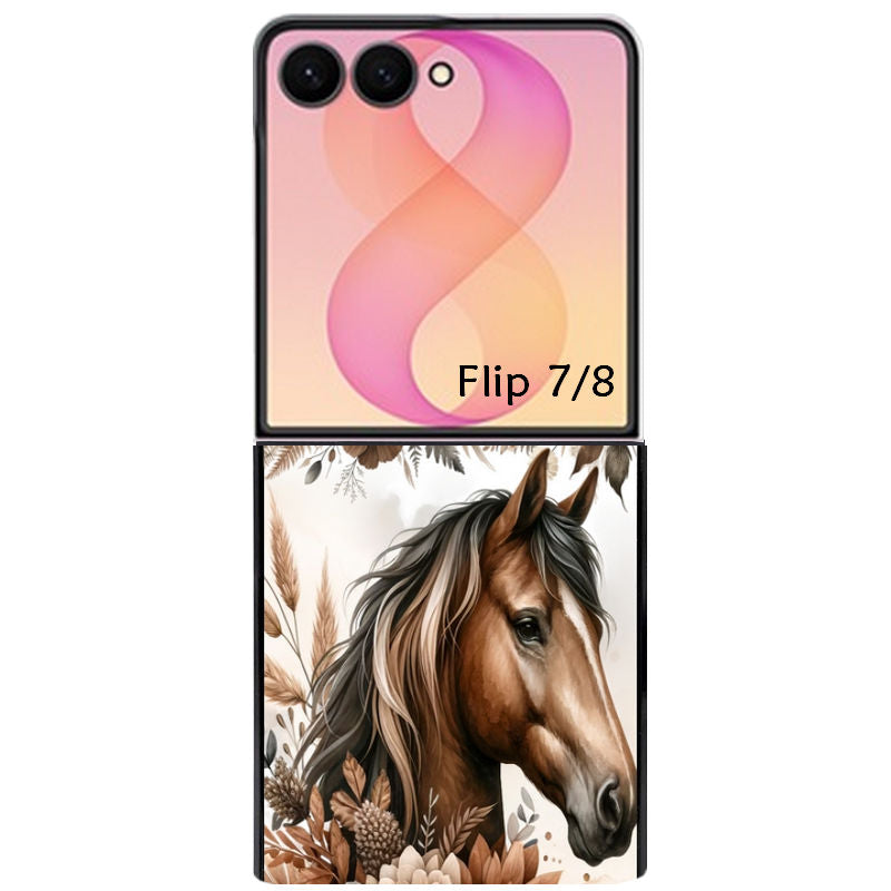 Coque pour Z FLIP 6 7 8 cheval automne