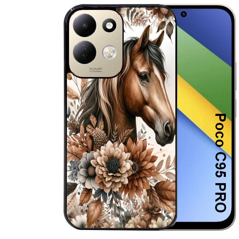 Coque pour POCO C95 PRO cheval automne